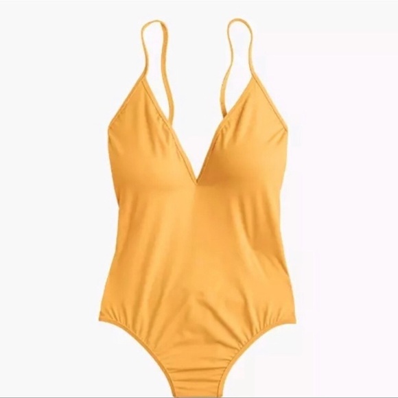 J. Crew Yellow Montauk Playa Cross Back Swimsuit sz.S - Picture 2 of 6